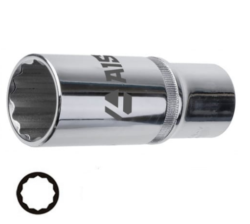 Головка глубокая 13мм 1/2" 12-гранная сатиновая