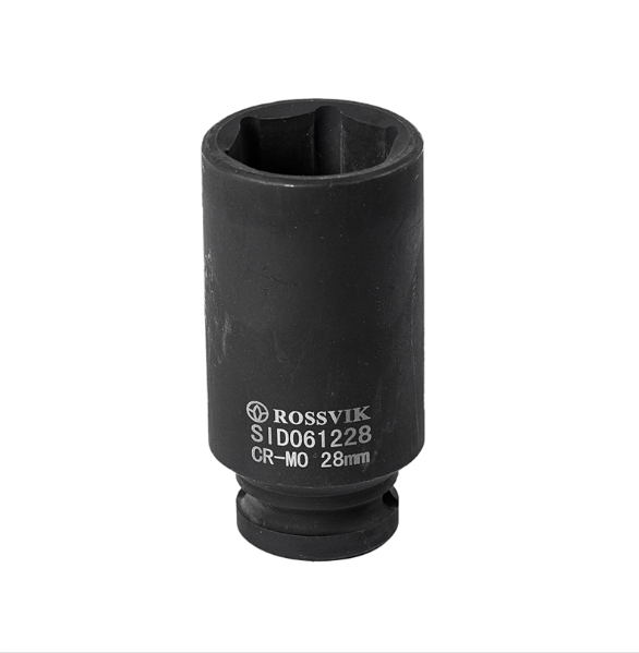 Головка торцевая ударная, глубокая ROSSVIK, 1/2", 28мм SID061228