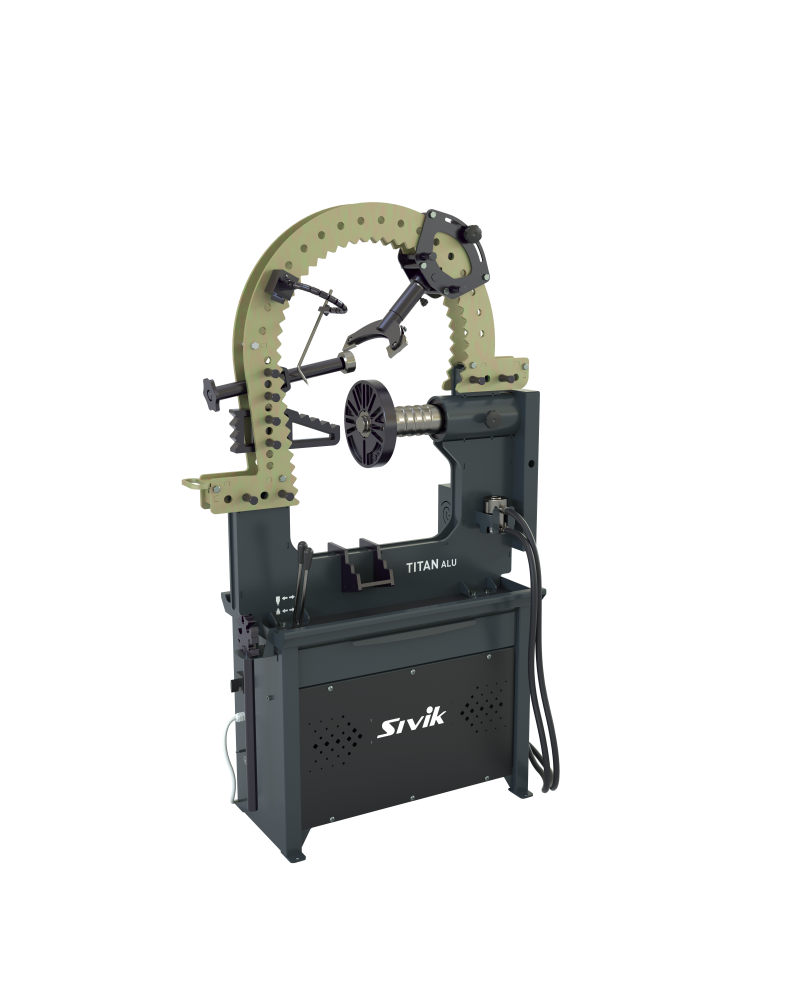 Станок для правки литых дисков SIVIK Titan ALU Компакт 2 цилиндра с эл.приводом (серый) КС708-20