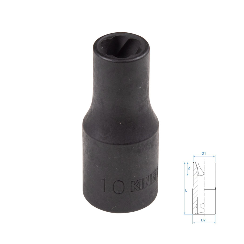 KING TONY Головка для поврежденного крепежа 1/2", 10 мм 9TD403-10M