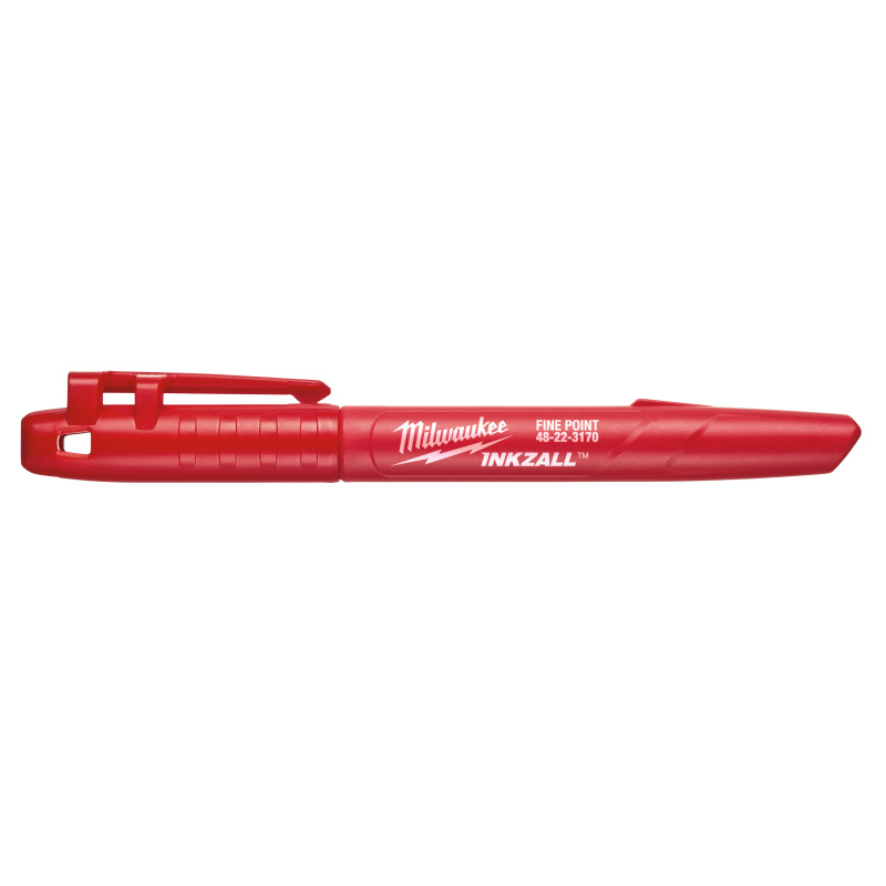 Маркер тонкий Красный INKZALL™ для стройплощадки FINE POINT MARKER - RED 1шт MILWAUKEE 48223170
