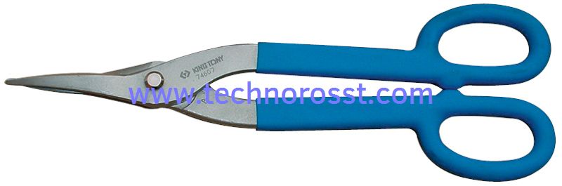 KING TONY Ножницы по металлу 178 мм, прямые, тонкие 74607