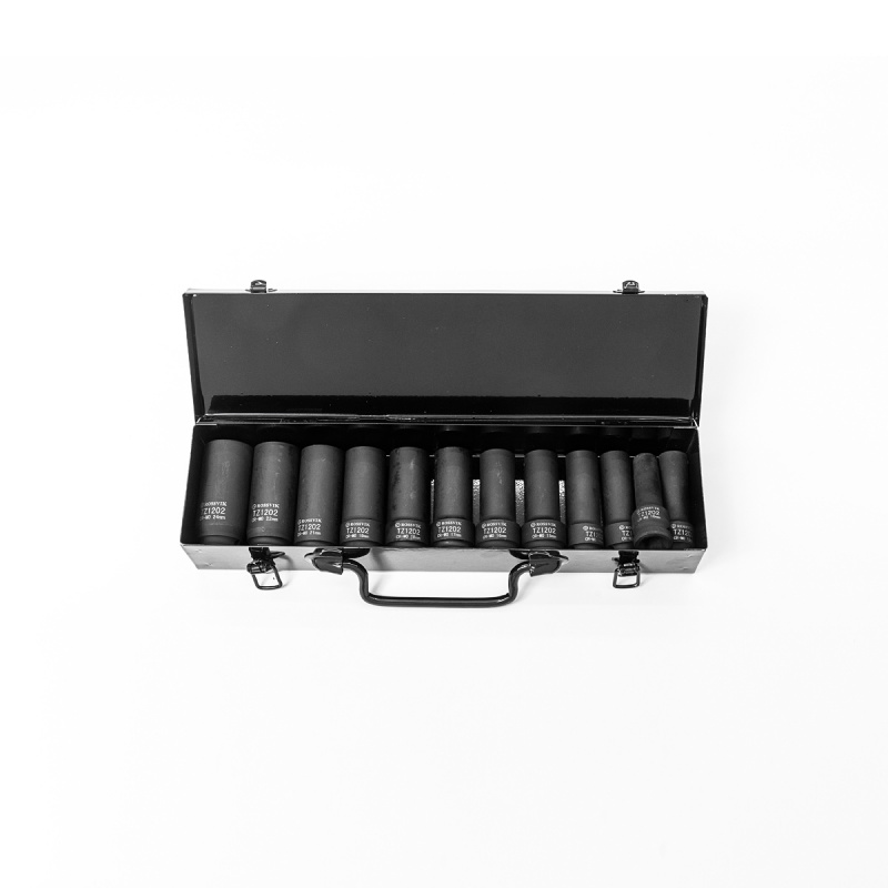 Набор головок ударных глубоких 1/2", 10-24мм, L-78мм, 12 предметов ROSSVIK ST237